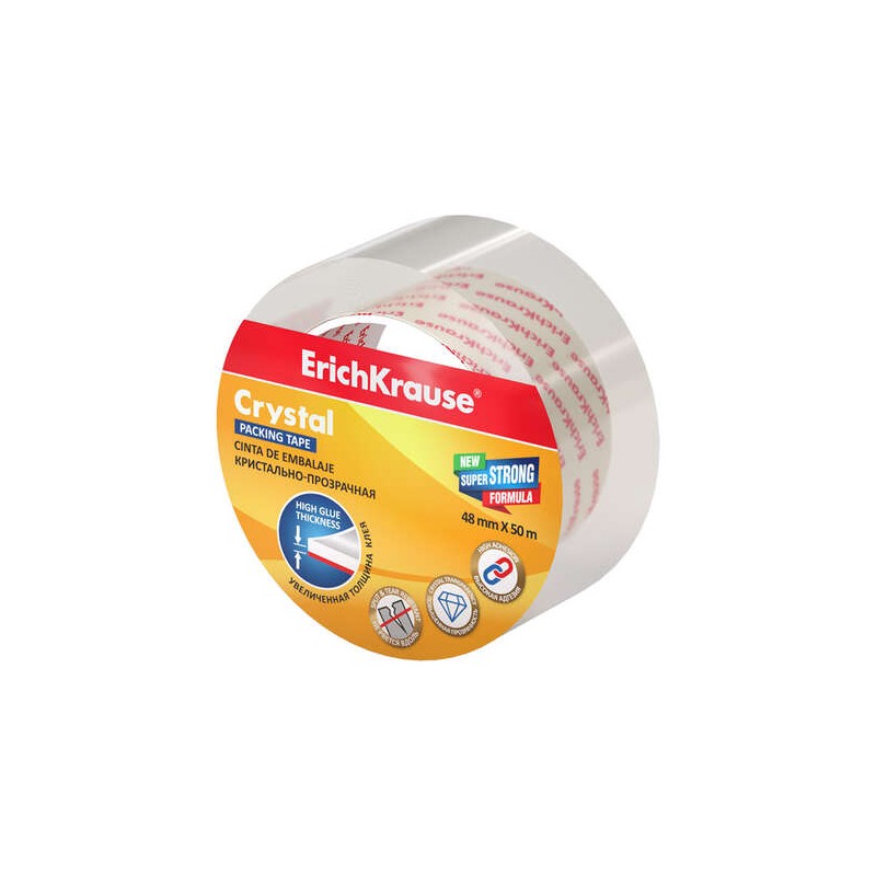 Nastro da imballaggio in cristallo Erichkrause 48mmx50m - Polipropilene - Resistente e durevole - Trasparente