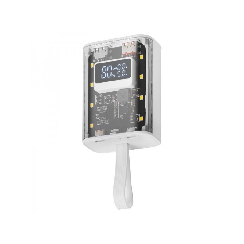 Mars Gaming MPK-10K Power Bank - 10000mAh - Ricarica rapida QC3.0 e PD3.0 - Torcia LED - Carica 3 dispositivi contempora