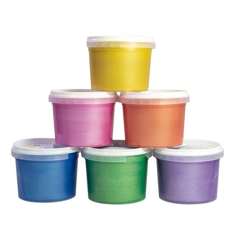 Milan Confezione da 6 flaconi di vernice per dita - 100 ml - Facile da applicare - Miscelabile - Colori metallici assort