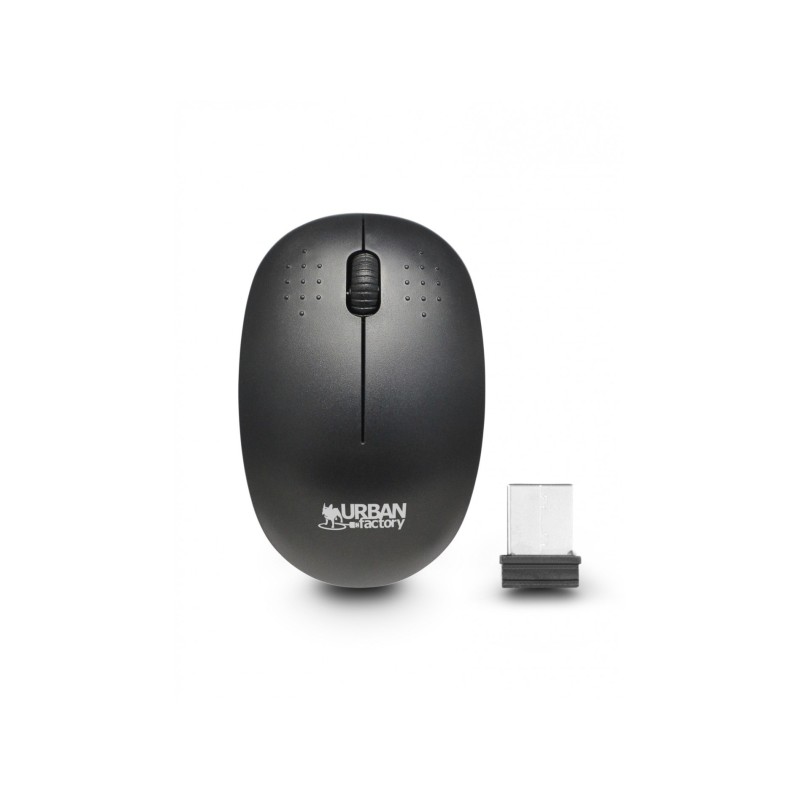 Urban Factory Mouse wireless 2.4Ghz - 1000dpi - Ricevitore USB-A - Adattatore per USB-C - Uso ambidestro - Colore nero