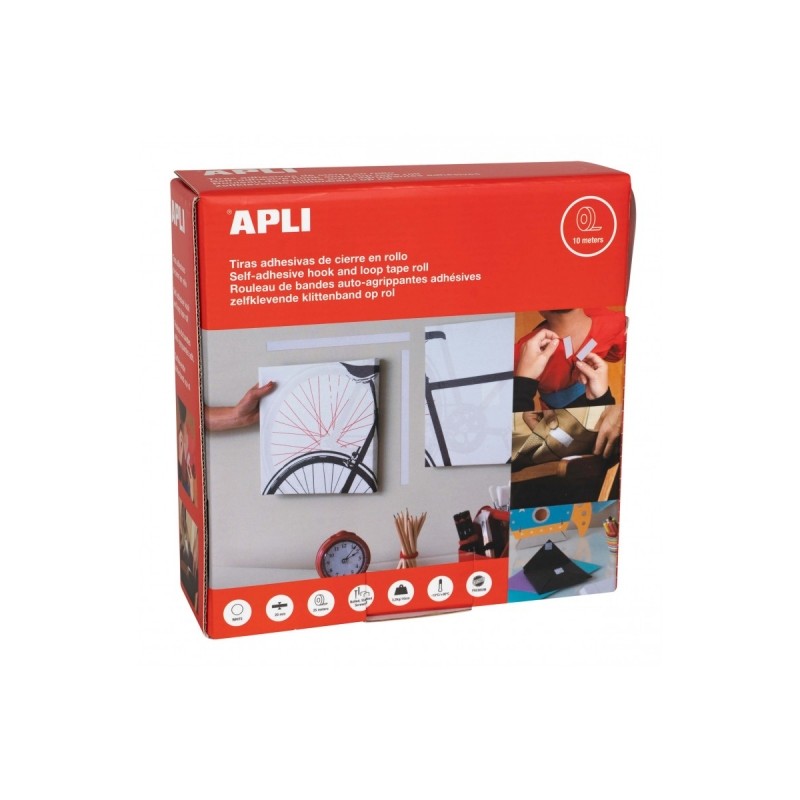 Dispenser per nastro adesivo Apli con gancio e anello - Rilegatura sicura - Riutilizzabile - Resistente fino a 10 kg - A