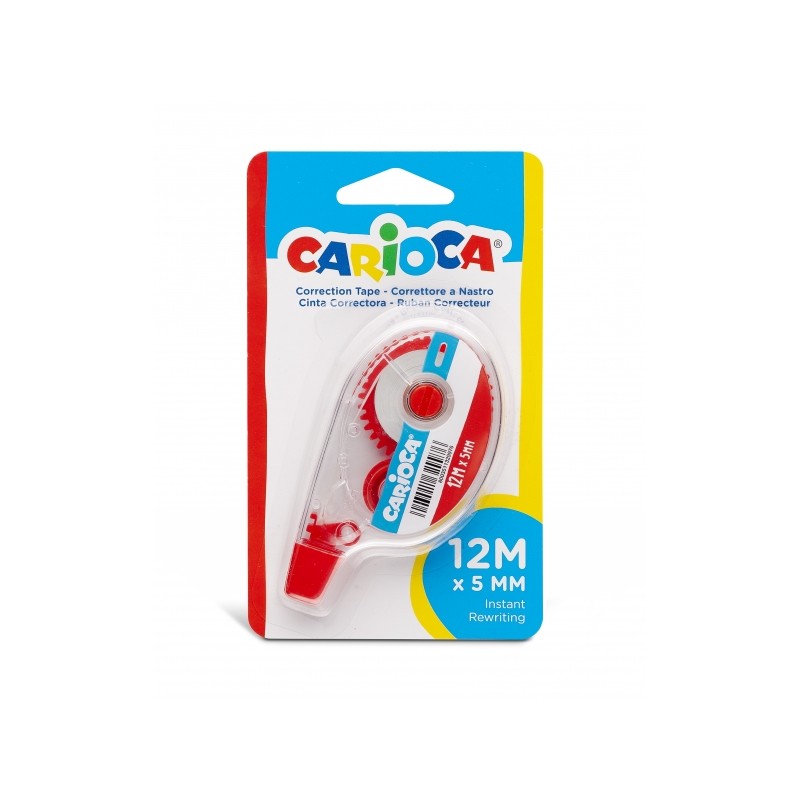 Nastro correttore Carioca 5mm x 12m - Ideale per qualsiasi tipo di carta - Colore bianco