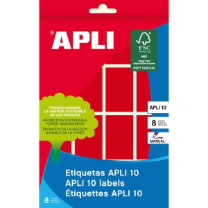 Etichette Apli 10 Rosso 25...