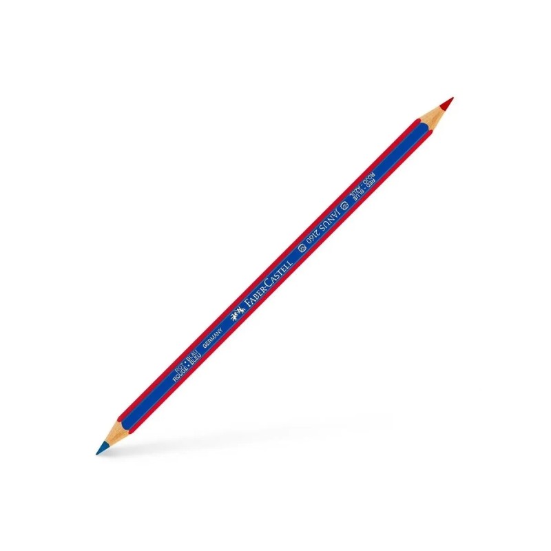 Matita esagonale fine bicolore Faber-Castell Janus 2160 - Ecologica - Resistente allo strappo - Colore rosso/blu