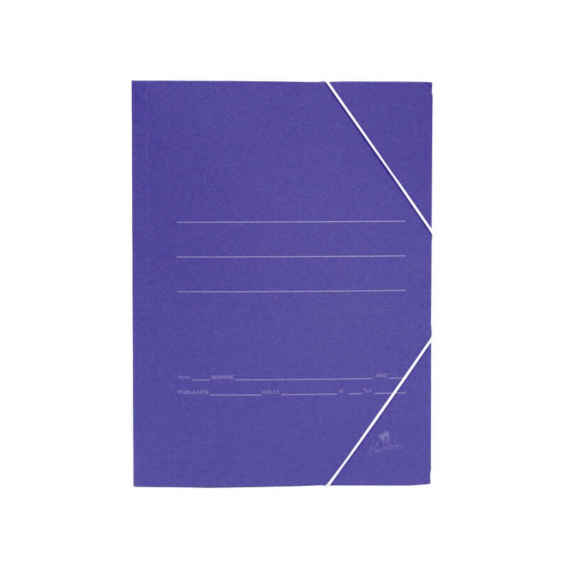 Cartella singola in cartoncino Mariola Folio 500gr/m2 - Dimensioni 34x25x1cm - Si chiude con elastico - Colore blu opaco