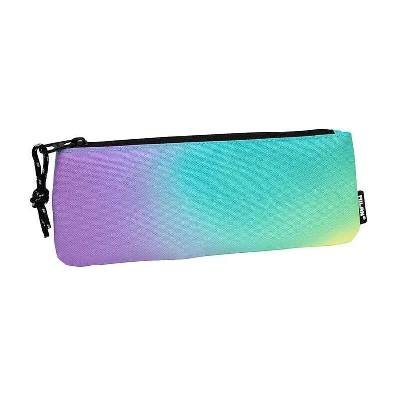Custodia rettangolare piatta Milan Sunset Small - Tessuto resistente agli strappi - Misure 23x9x1.3 cm - Colore turchese