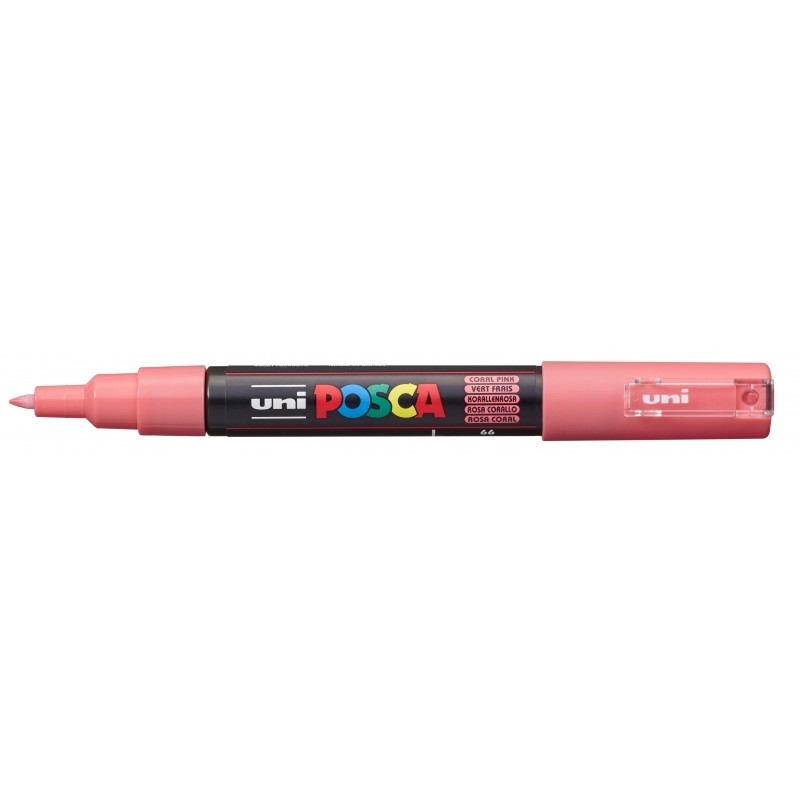Posca PC-1M Pennarello - Punta conica 0.7 mm - Inchiostro a base d'acqua - Resistente alla luce - Colore rosa corallo