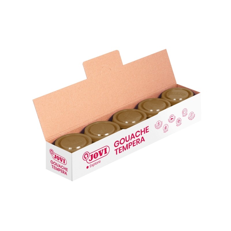 Tempera Jovi School Pot 35ml - Applicazione su più superfici - Utilizzo con pennello. rullo o spatola - Colori miscelab