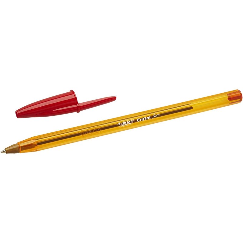Bic Cristal Original Penna a sfera fine - Tondo 0.8 mm - Tratto 0.30 mm - Inchiostro a base d'olio - Traslucido - Colore