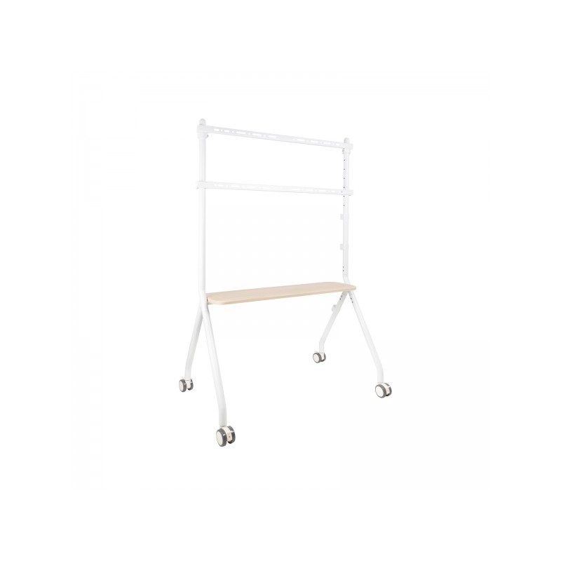 Tooq iLove Supporto da pavimento con rotelle per schermi da 49-80 - Vassoio inferiore multiuso - Rotelle con sistema di 