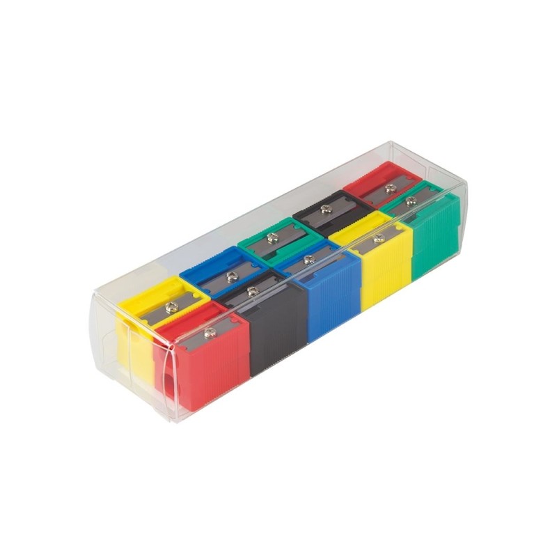 Temperamatite Milan Square a 1 foro - Lama in acciaio al carbonio - Colori assortiti