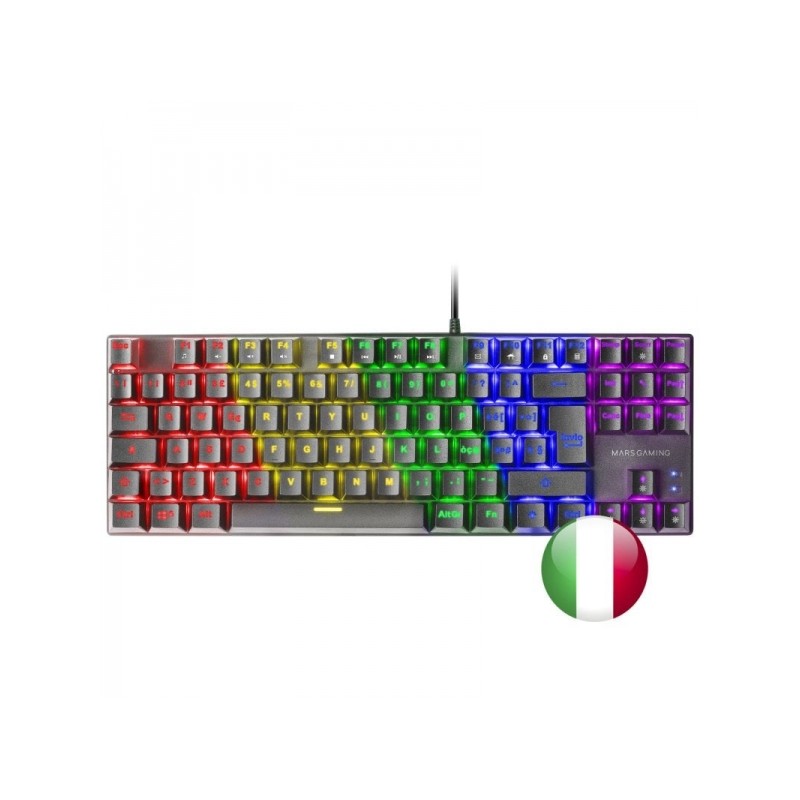 Tastiera meccanica da gioco Mars Gaming MK80 - TKL compatta - Illuminazione RGB - Interruttori antipolvere - Tasti indel