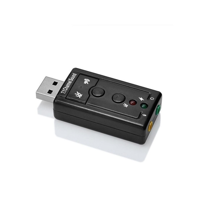 Adattatore audio USB Ewent EW3762 - 2 connettori da 3.5 mm per microfono e altoparlanti - Suono 7.1 - Colore nero