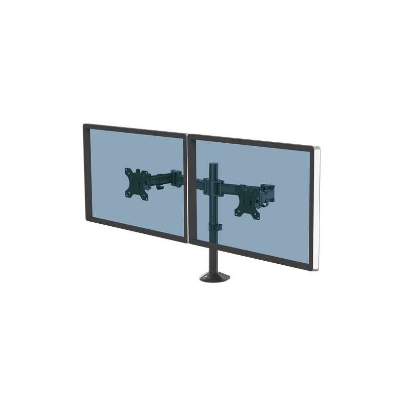 Braccio per doppio monitor Fellowes Reflex - Fino a 27 e 8 kg - Altezza e profondità regolabili - Gestione dei cavi int