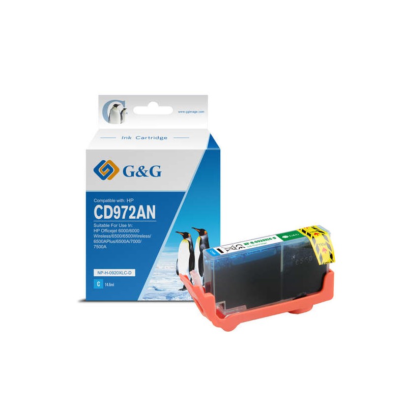GeG Cartuccia d'inchiostro generica HP 920XL Ciano - Sostituisce CD972AE