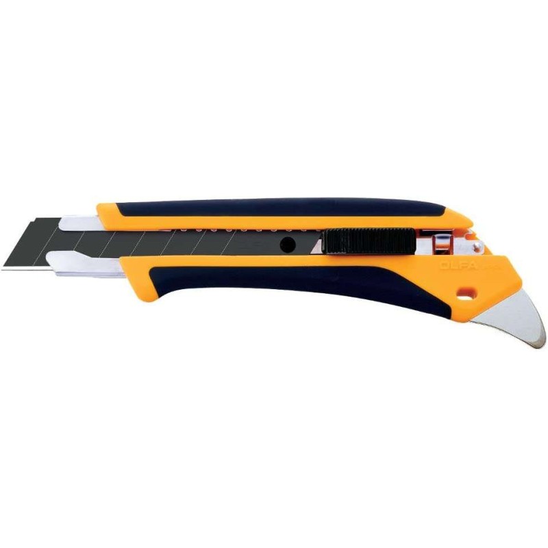 Olfa L5-AL Taglierina grande con impugnatura antiscivolo - Bloccaggio automatico - Punta in metallo duro - Canale in acc