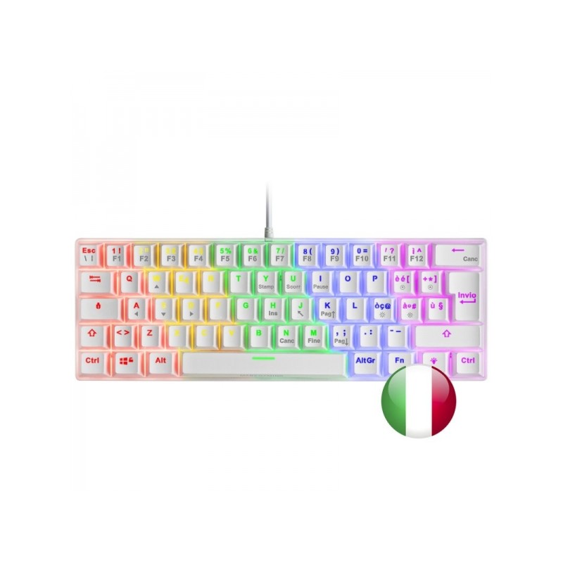 Tastiera meccanica da gioco Mars Gaming MK60 - Ultra-compatta 60% - Illuminazione RGB - Interruttori antipolvere - Tasti