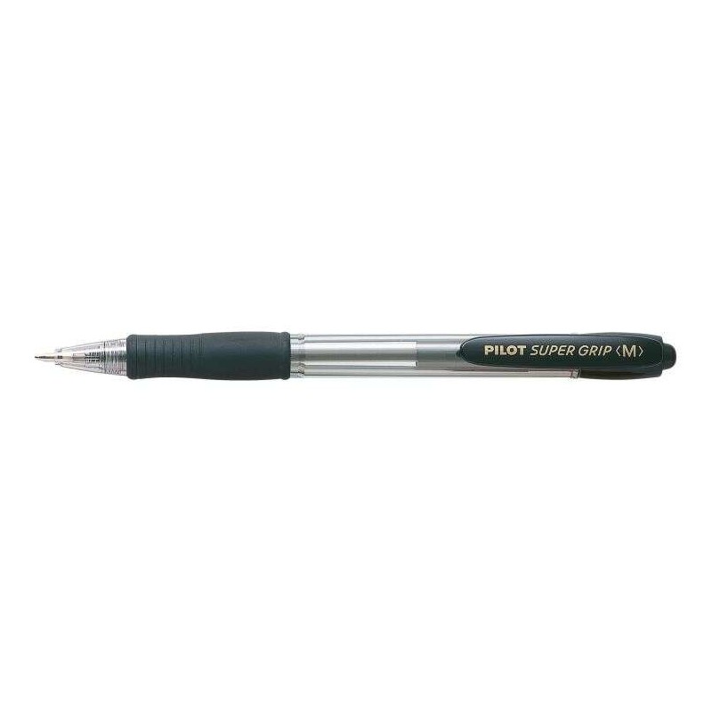 Pilot SuperGrip Penna a sfera retrattile - Punta tonda da 1.0 mm - Linea da 0.27 mm - Inchiostro a base d'olio - Impugna