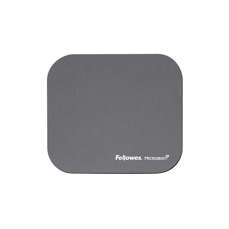 Fellowes Mousepad con Microban - Protezione antibatterica - Base in gomma - 23.2x19.9cm - Grigio - Mousepad con Microban