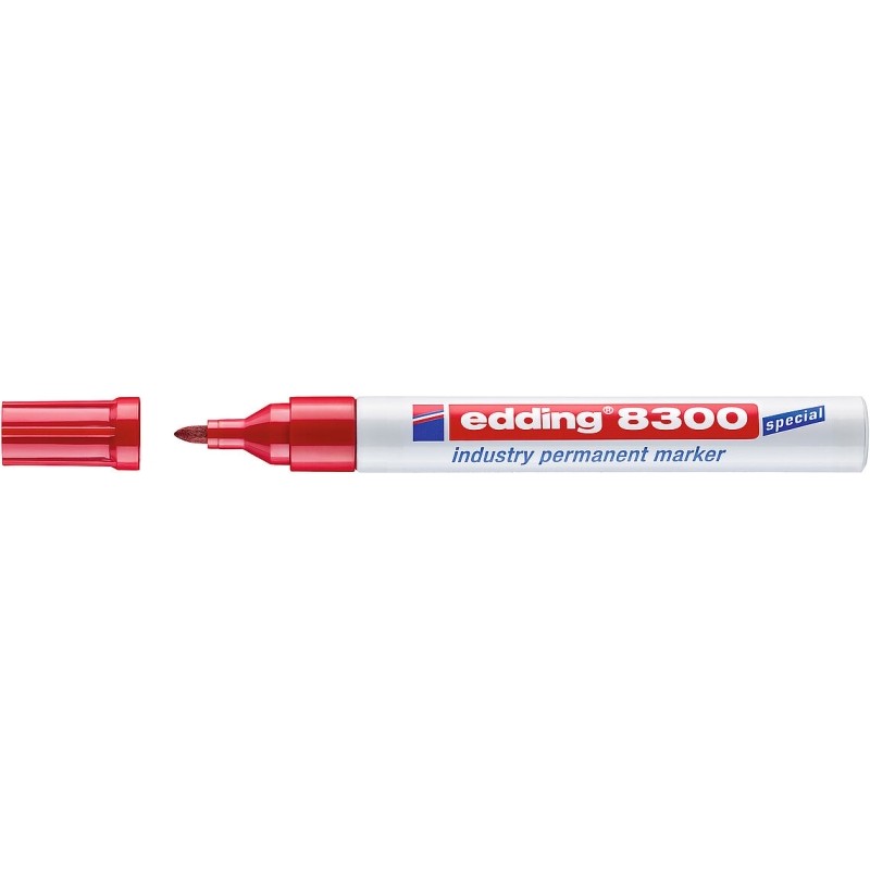Edding 8300 Marcatore permanente industriale - Punta tonda 1.5-3 mm - Inchiostro resistente all'usura. allo sfregamento 