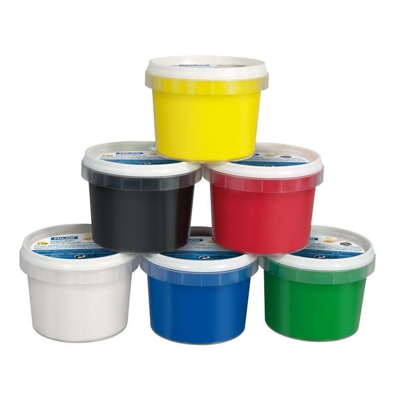 Milan Confezione da 6 flaconi di pittura per dita - 100 ml - Facile da applicare - Miscelabile - Colori assortiti