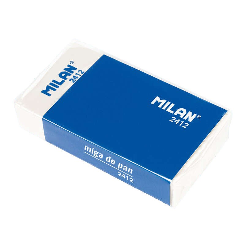 Milan 2412 Gomma rettangolare - Briciole di pane - Morbida - Gomma sintetica - Scatola di cartone blu - Confezionata sin