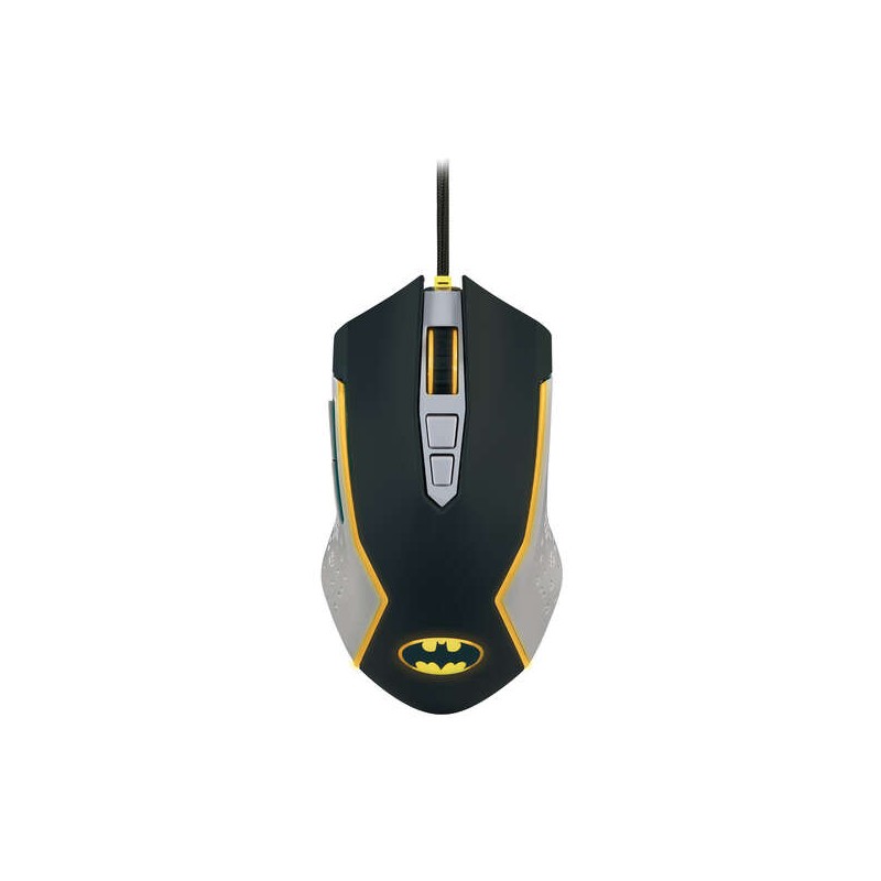 FR-TEC Batman Mouse USB fino a 8000dpi - Illuminazione LED gialla - Plug and Play - Cavo intrecciato di 1.8 m - Colore n