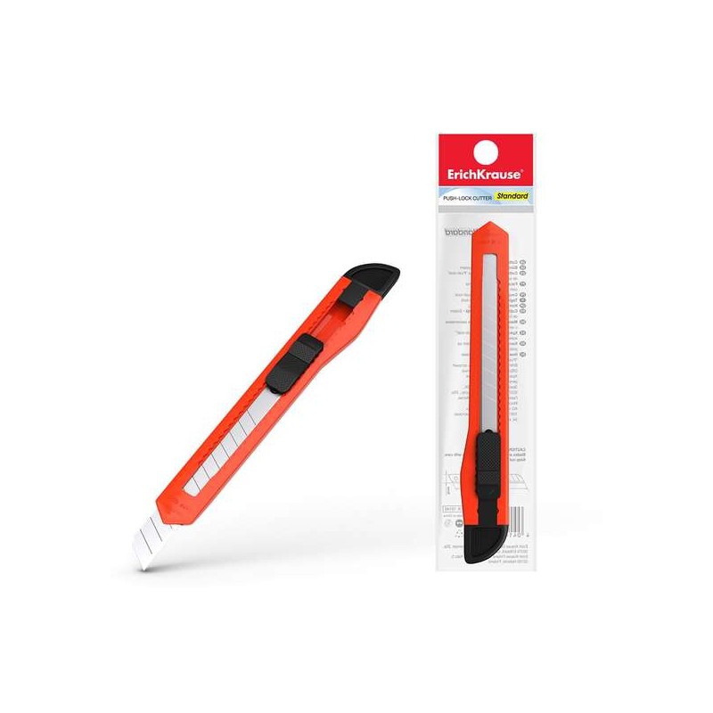 Erichkrause EasyCut con chiusura a pressione Standard 9 mm - Sistema di serraggio della lama con chiusura a pressione - 