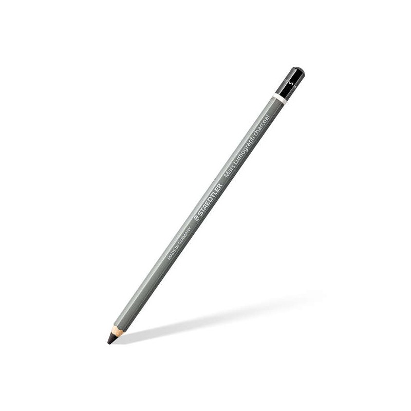 Matita di grafite Staedtler Mars Lumograph Charcoal 100C - Mina S - Alto rapporto di carbonio e carbone - Legno provenie