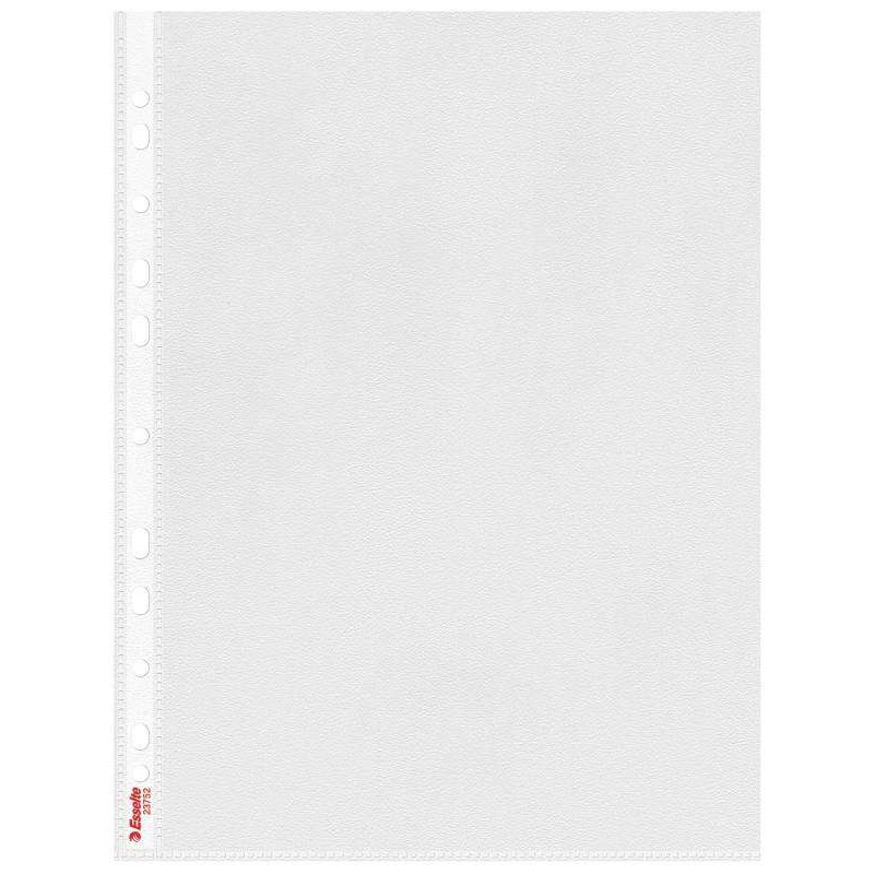 Esselte Confezione da 100 A4 Manicotti multiforo 0.07 mm - Apertura superiore - 11 fori - Finitura ruvida Trasparente