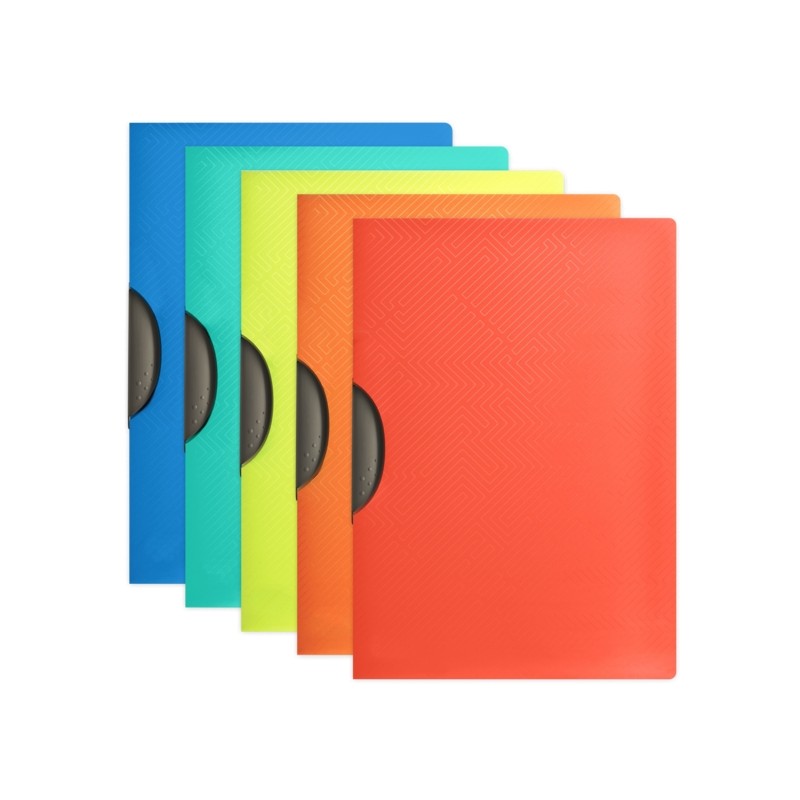Oxford Clip Urban Translucent Cartella a clip in plastica rigida A4 - Capacità 30 fogli - Resistente e durevole - Color