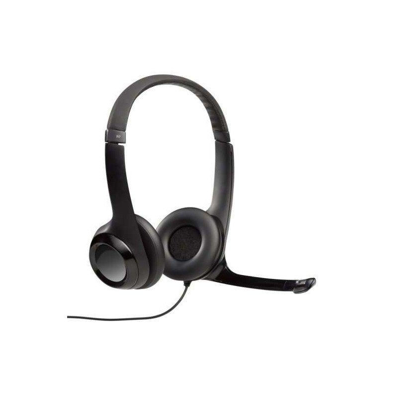 Logitech H390 Cuffia USB pieghevole con microfono - Archetto regolabile - Padiglioni auricolari imbottiti - Controlli su