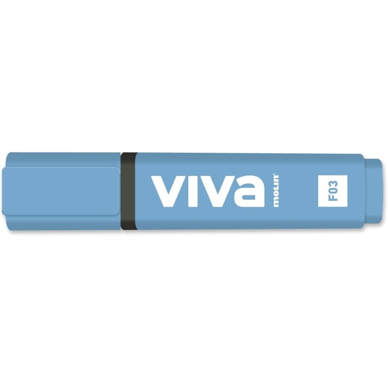 Molin Viva Marcatore fluorescente - Da 1 a 5 mm - Inchiostro a base d'acqua - Colore blu