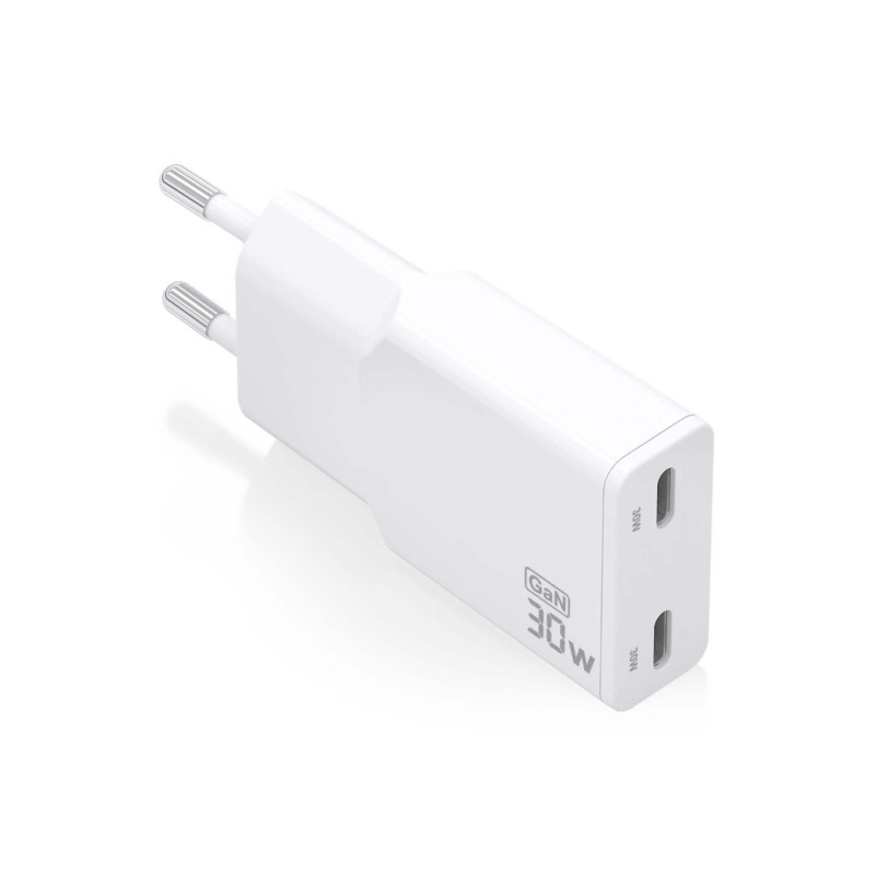 Aisens Caricabatterie GaN ultra sottile 30W - 2xUSB-C PD3.0 QC4.0 - Colore bianco