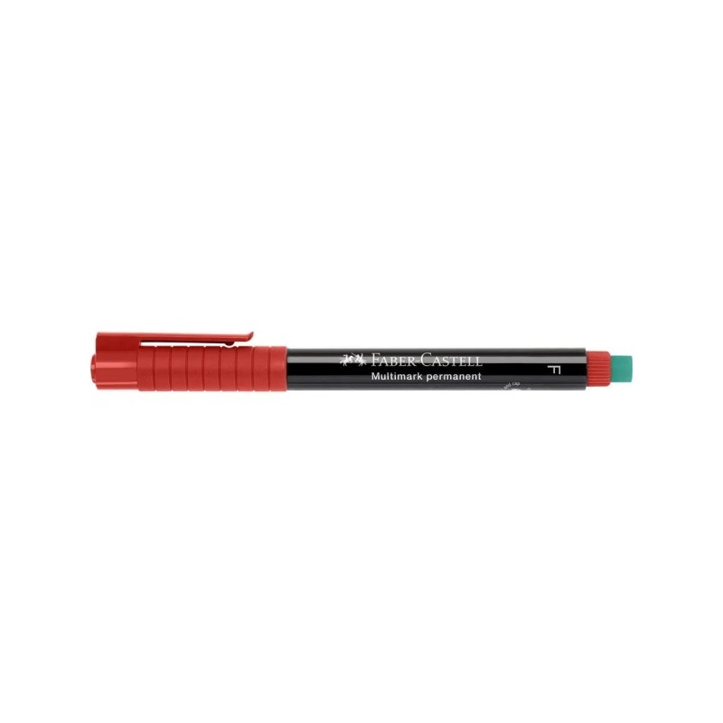 Marcatore permanente Faber-Castell Multimark - Larghezza tratto 0.6 mm - Gomma integrata - Resistente alla luce e all'ac