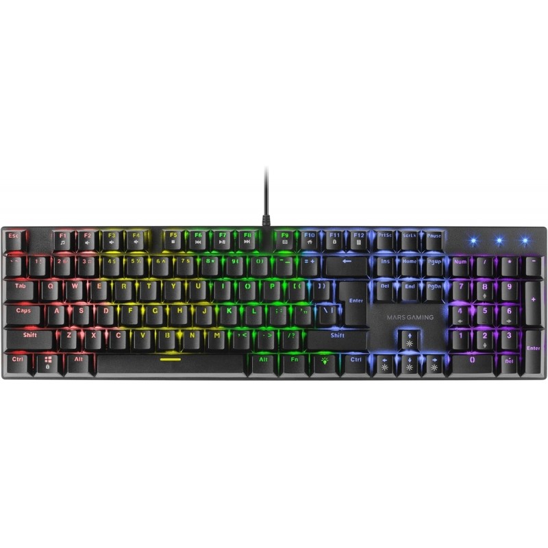Tastiera meccanica da gioco Mars Gaming MK422 - Illuminazione RGB - 12 effetti - Tastiera a doppia iniezione - Interrutt
