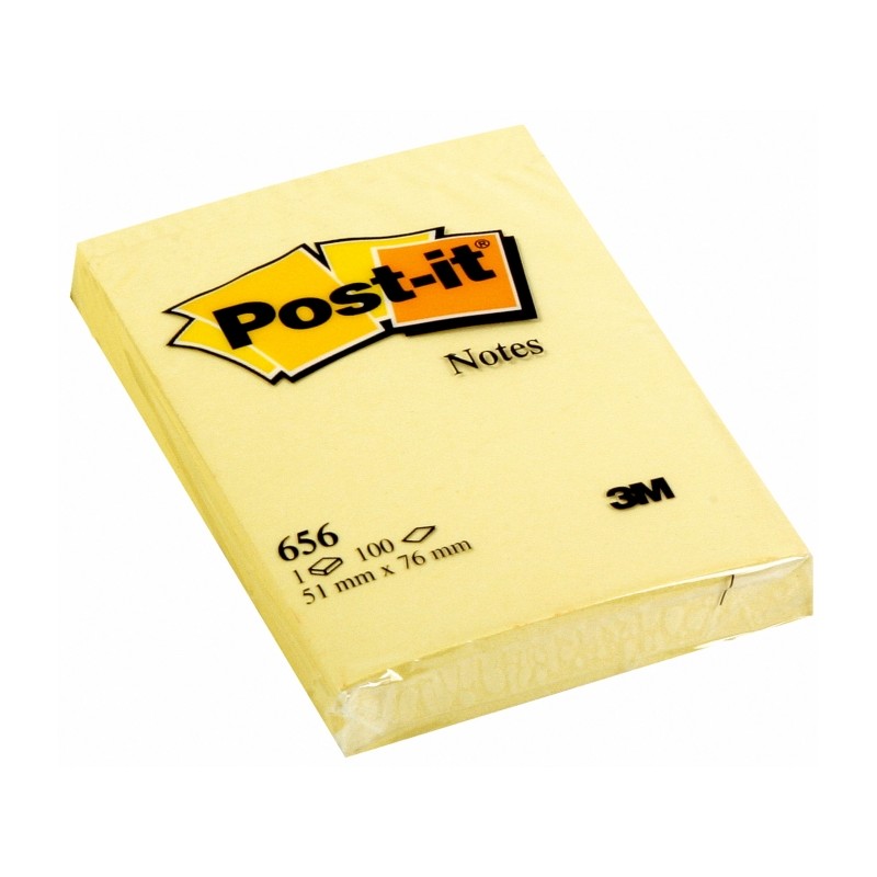 Blocchetto di 100 foglietti adesivi rimovibili giallo canarino 51x76 mm - Carta certificata PEFC - 7100172750 - Colore g