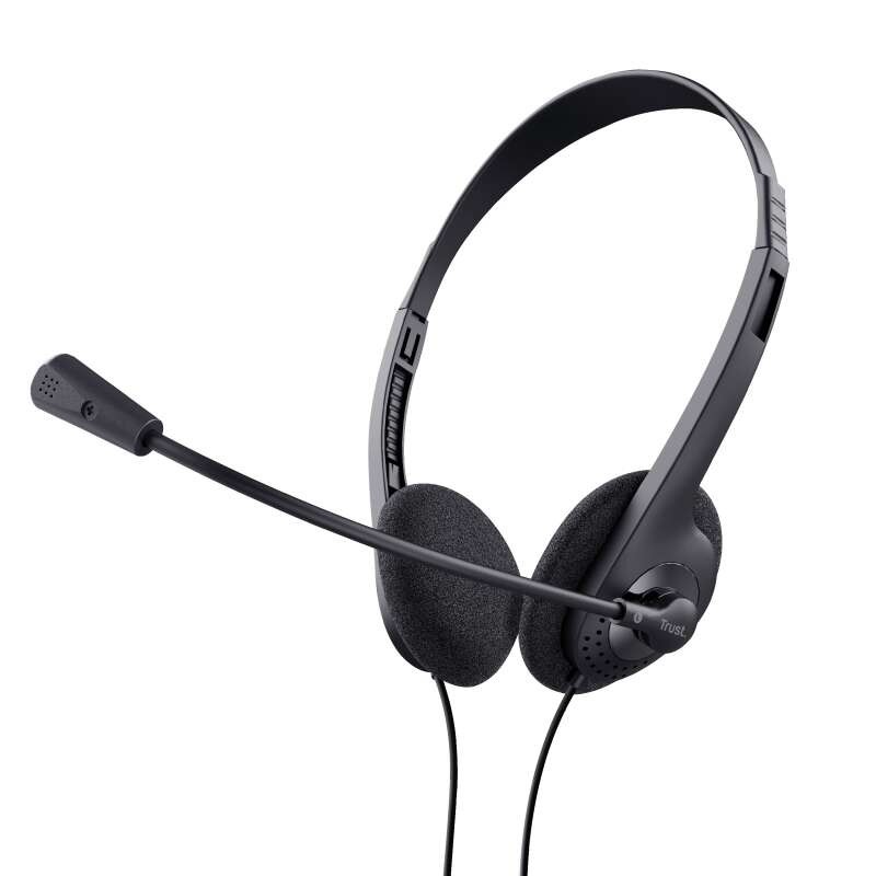 Cuffie Trust con microfono - Controllo del volume - Archetto regolabile - 2 cavi adattatori da 3.5 mm