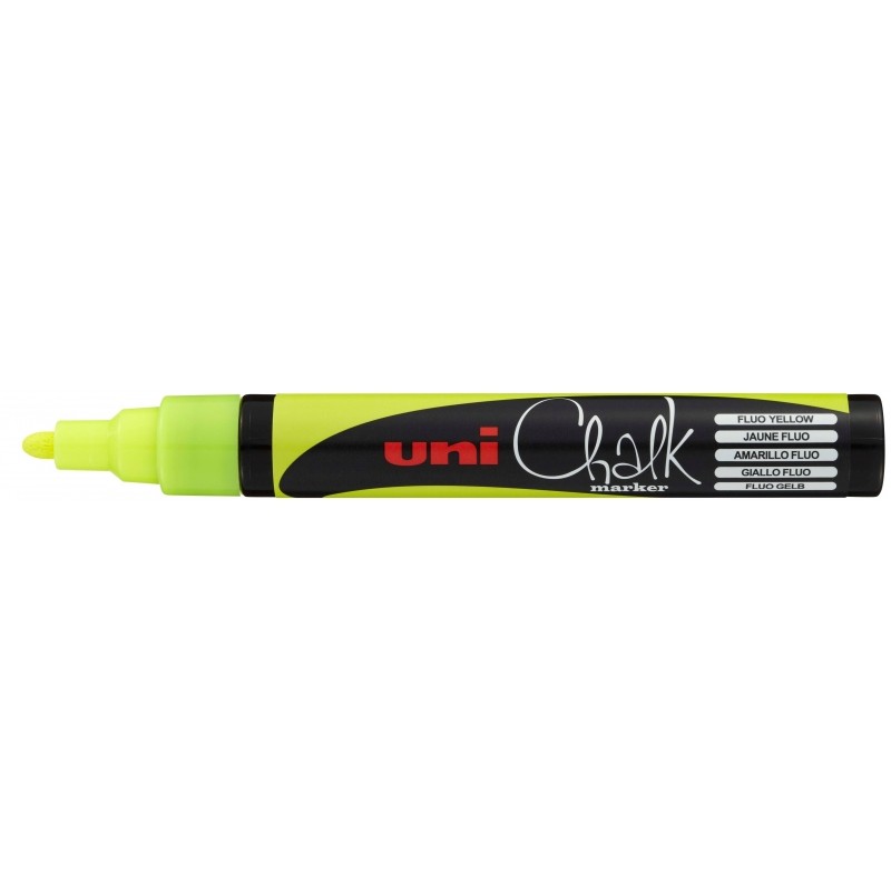 Marcatore a gesso liquido Uni-ball PWE-5M - Punta affusolata 1.8-2.5 mm - Cancellazione a umido - Resistente alla pioggi