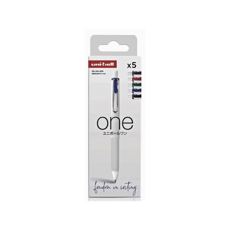 Uni-ball UMN-S-07 Confezione da 5 penne a inchiostro gel - Punta a sfera 0.7 mm - Scrittura ultra scorrevole - Impugnatu