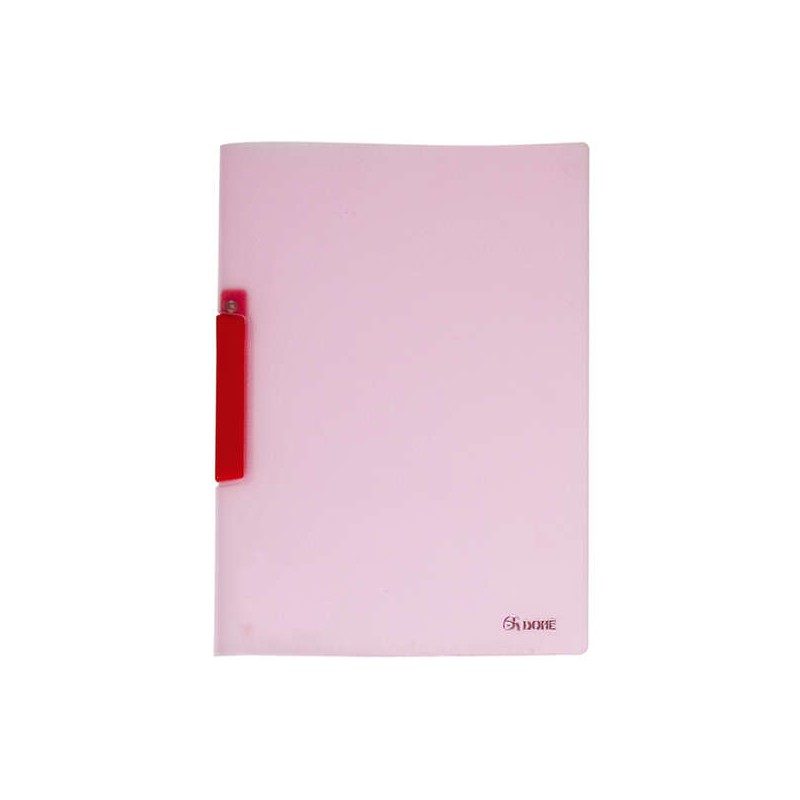 Dohe Dossier con clip girevole formato A4 - In polipropilene traslucido 450 micron - Colore rosa