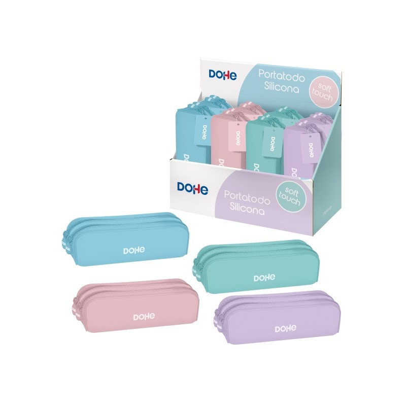 Espositore Dohe Serenity con 8 porta stuzzicadenti doppi in silicone - Cerniera e manico in gomma - Colori assortiti