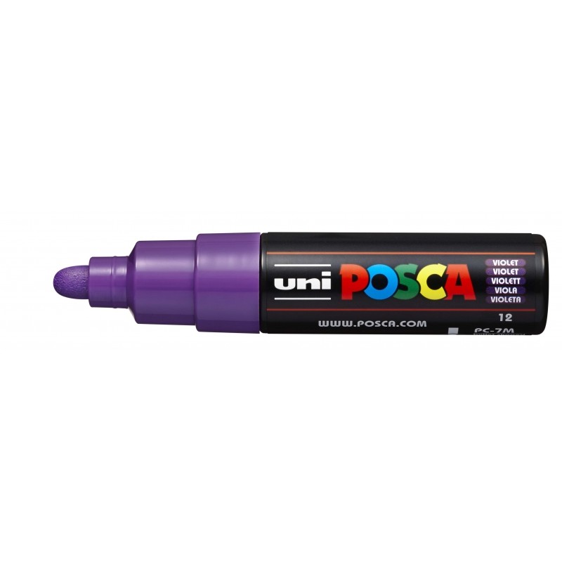 Posca PC-7M Pennarello - Punta 4.5-5.5 mm - Inchiostro a base d'acqua - Resistente alla luce - Non permanente - Colore v