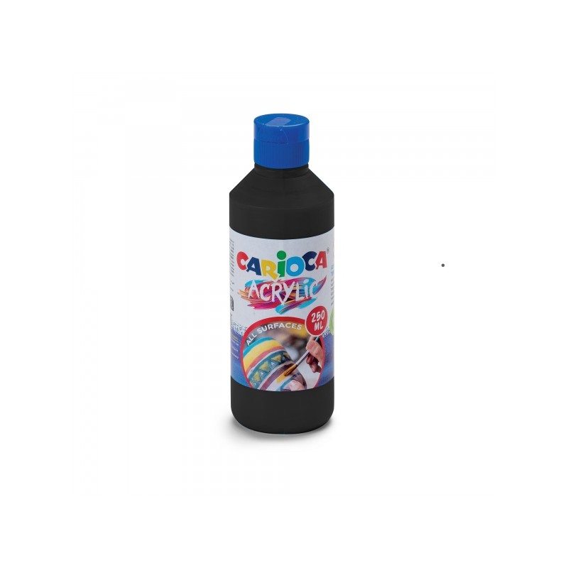 Bottiglia di tempera acrilica Carioca - 250 ml - Colori lucidi - Resistente alla luce - Effetto tridimensionale - Adatta