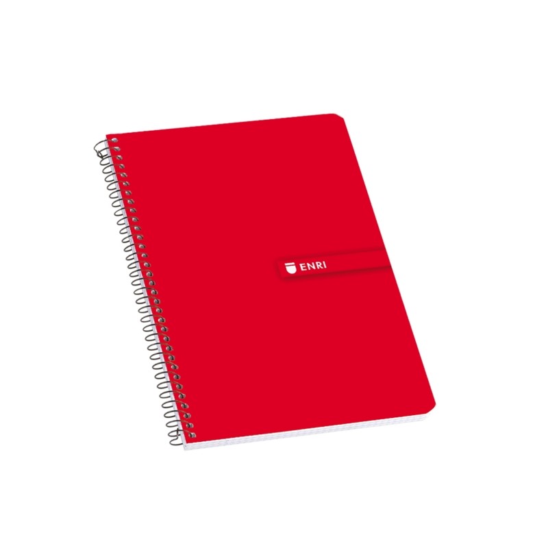 Enri Fº Taccuino a spirale con copertina rigida 4x4 con margine 100 fogli rosso - Copertina rigida - Copertina rigida -
