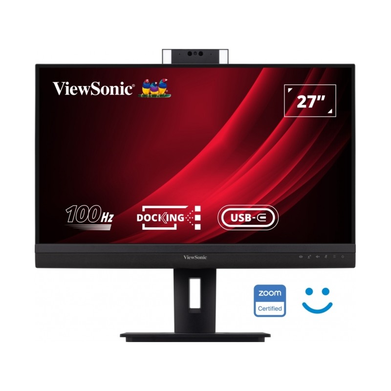 Viewsonic Monitor 27 VG2757V-2K QHD IPS - HDMI - DisplayPort - Monitor con webcam - USB Tipo C (ricarica 90W) - RJ45 Eth