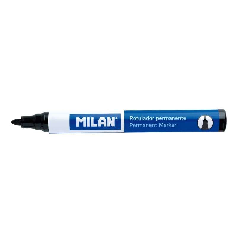 Marcatore permanente Milan - Punta tonda 4 mm - Inchiostro a base alcolica - Colore nero