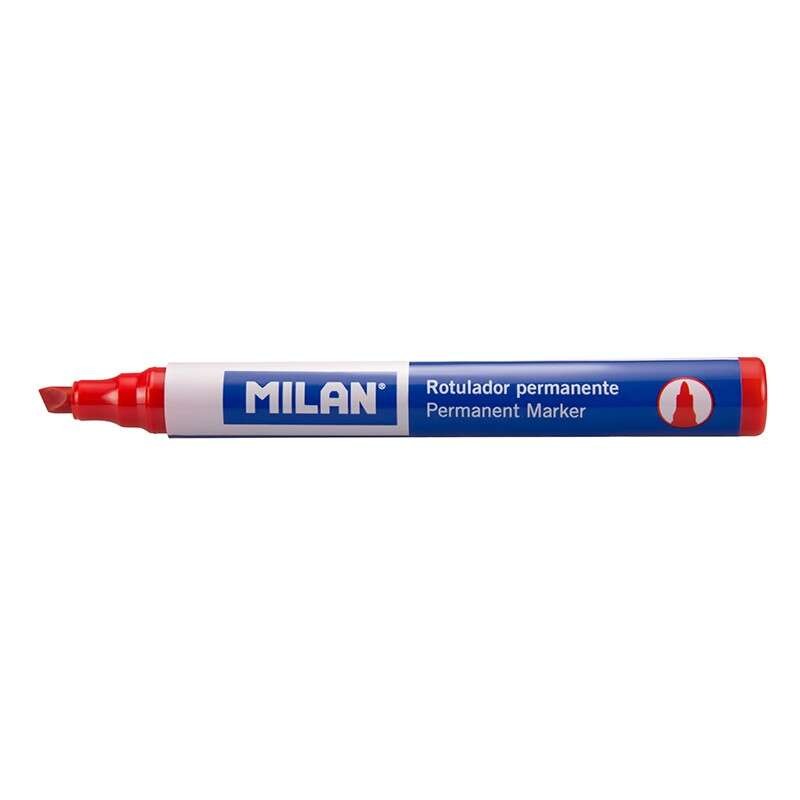 Pennarelli permanenti Milan Punta smussata - 1 punto - 4 mm - Inchiostro a base di alcool - Colore rosso
