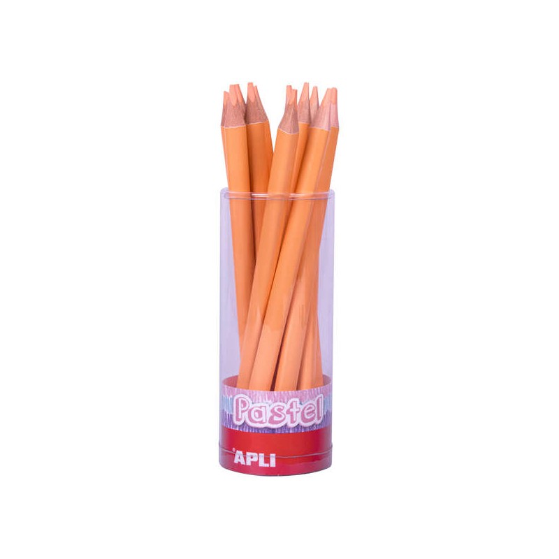 Matite pastello Apli Jumbo Salmone - mina 5 mm - forma triangolare ergonomica - diametro 10 mm. lunghezza 170 mm - confe