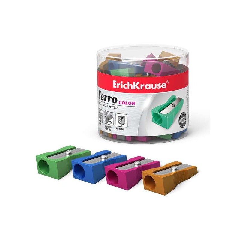 Erichkrause Ferro Colour Temperamatite in alluminio con impugnatura ergonomica - Foro da 8 mm - Lama in acciaio al carbo